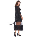 Belle Poque Retro Vintage Sexy Women&#39;s Ruffled Lace Hem See-Through Long Skirt BP000348-1